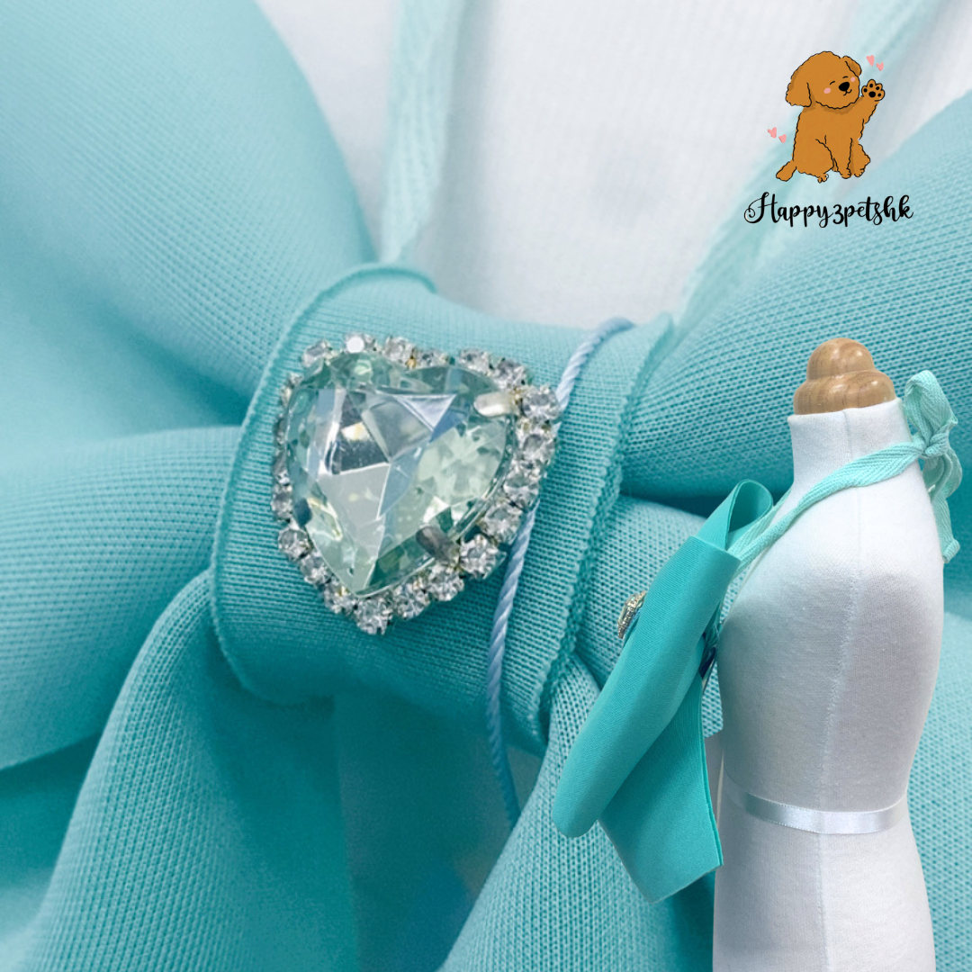 【Oppaonnipet 寵物圍巾】限定清貨系列貨品 Tiffany Blue Ribbon 綁帶款蝴蝶結